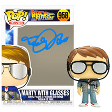 Load image into Gallery viewer, Michael J. Fox Autographed Back to the Future Marty with GlassesPop Vinyl Figure #958