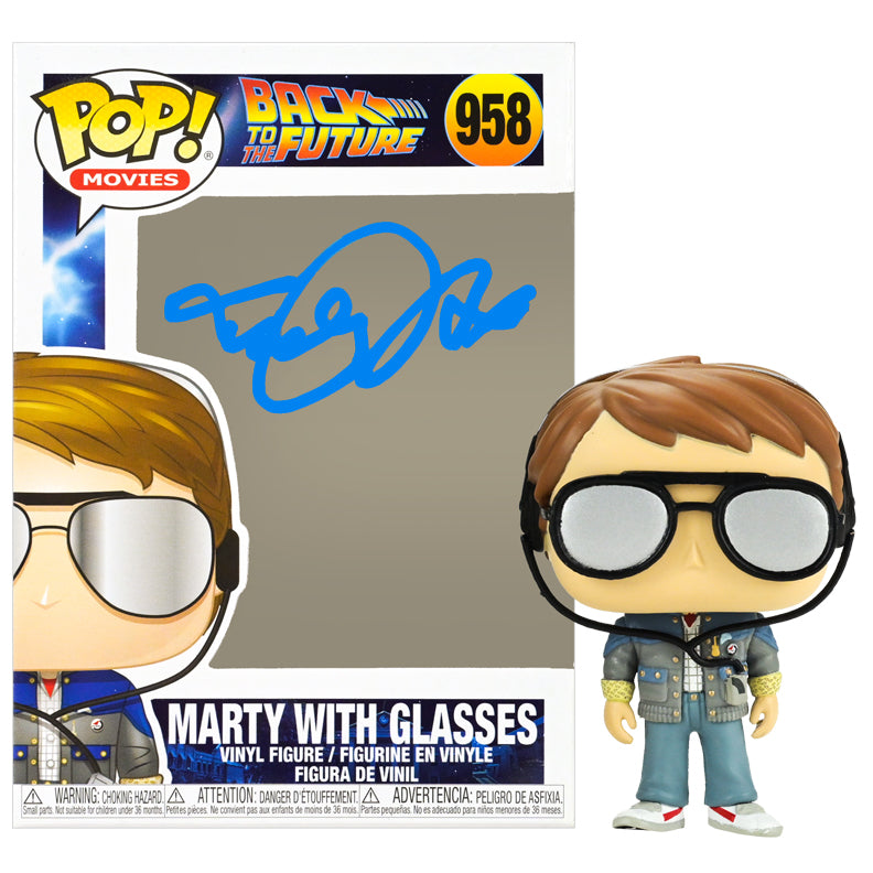 Michael J. Fox Autographed Back to the Future Marty with GlassesPop Vinyl Figure #958