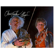 Load image into Gallery viewer, Michael J. Fox, Christopher Lloyd Autographed Back to the Future Marty McFly, Doc Brown Controls 11x14 Photo