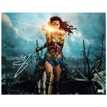 Load image into Gallery viewer, Gal Gadot Autographed 2017 Wonder Woman Front Lines 11x14 Scene Photo