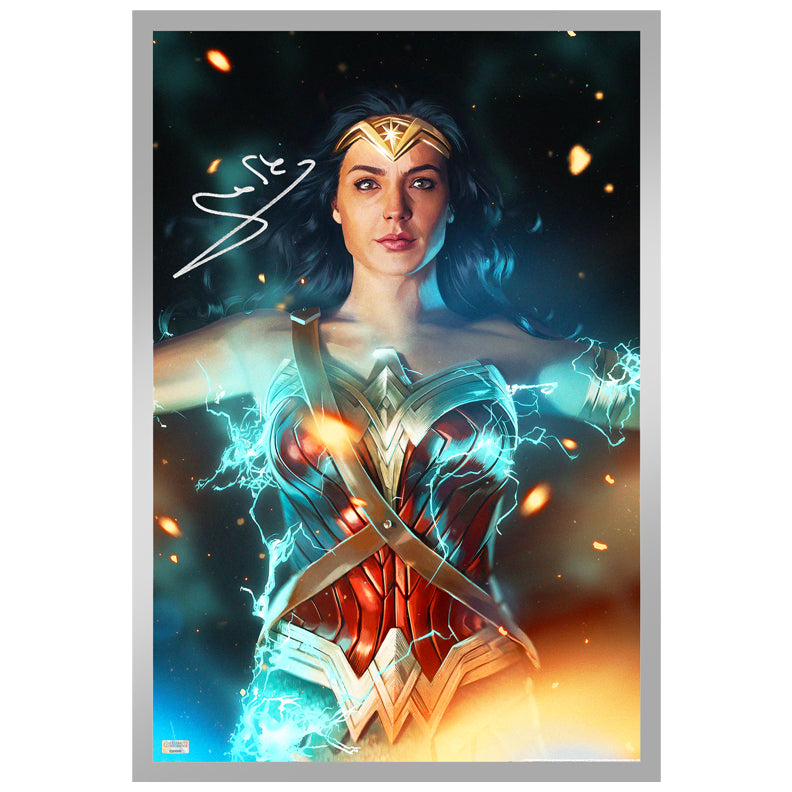 Gal Gadot Autographed Ann Bembi Wonder Woman 13x19 Metallic Giclee