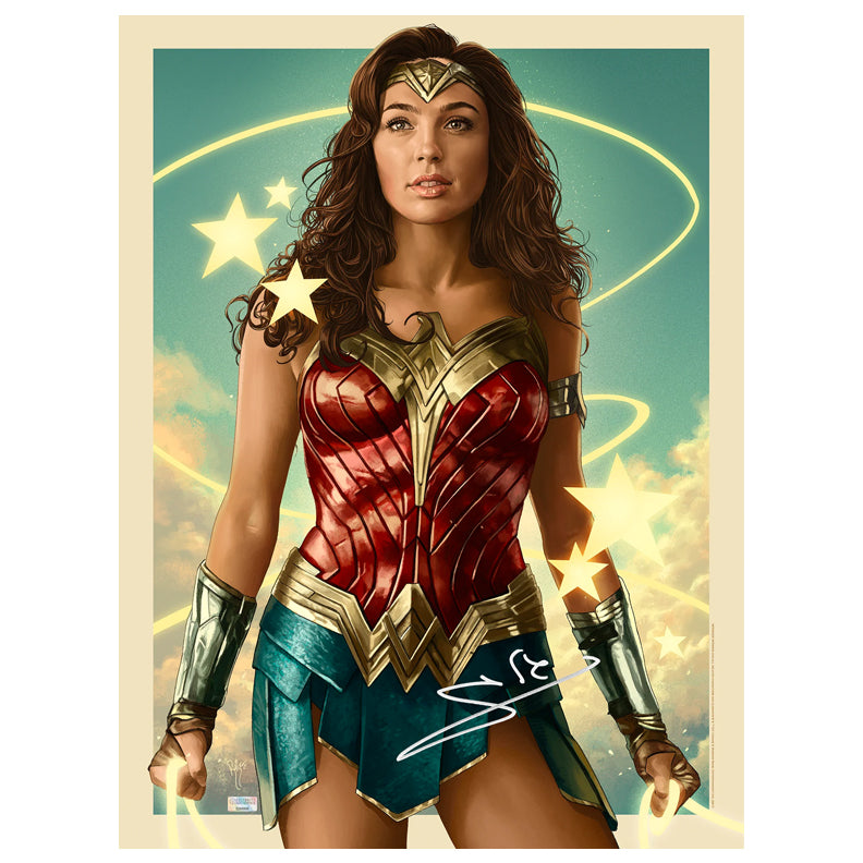 Gal Gadot Autographed Juan Burgos Wonder Woman 18x24 Giclee
