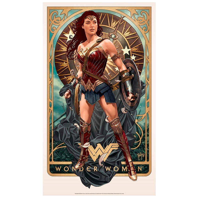 Gal Gadot Autographed 2019 Wonder Woman 21x36 Giclee Print by Juan Carlos Ruiz Burgos PRE-ORDER