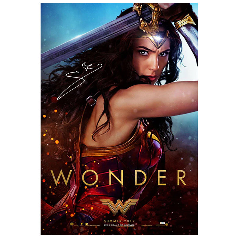 Gal Gadot Autographed 2017 Wonder Woman 27x40 Original Double Sided Wonder Movie Poster
