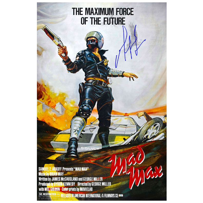 Mel Gibson Autographed 1979 Mad Max 24x36 Movie Poster