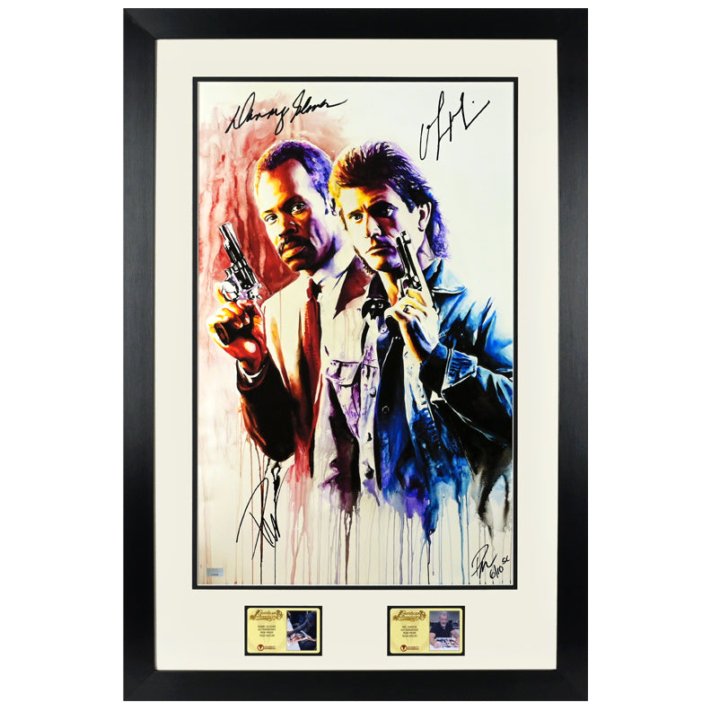 Mel Gibson Danny Glover Autographed Rob Prior Lethal Weapon 16x24 Framed Giclee