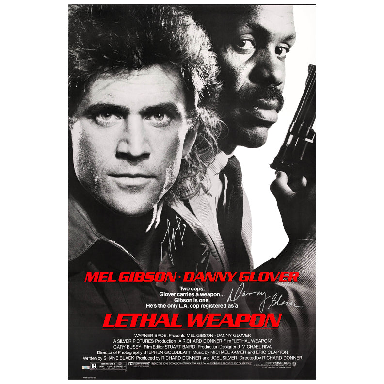 Mel Gibson and Danny Glover Autographed 1987 Lethal Weapon Original 27x40 Single-Sided Movie Poster