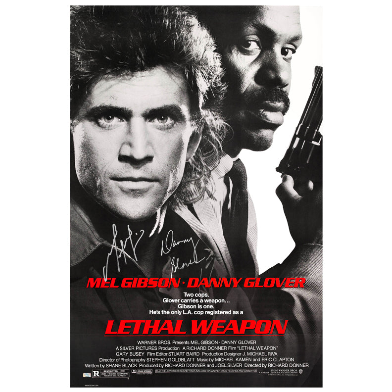 Mel Gibson and Danny Glover Autographed 1987 Lethal Weapon Original 27x40 Single-Sided Movie Poster