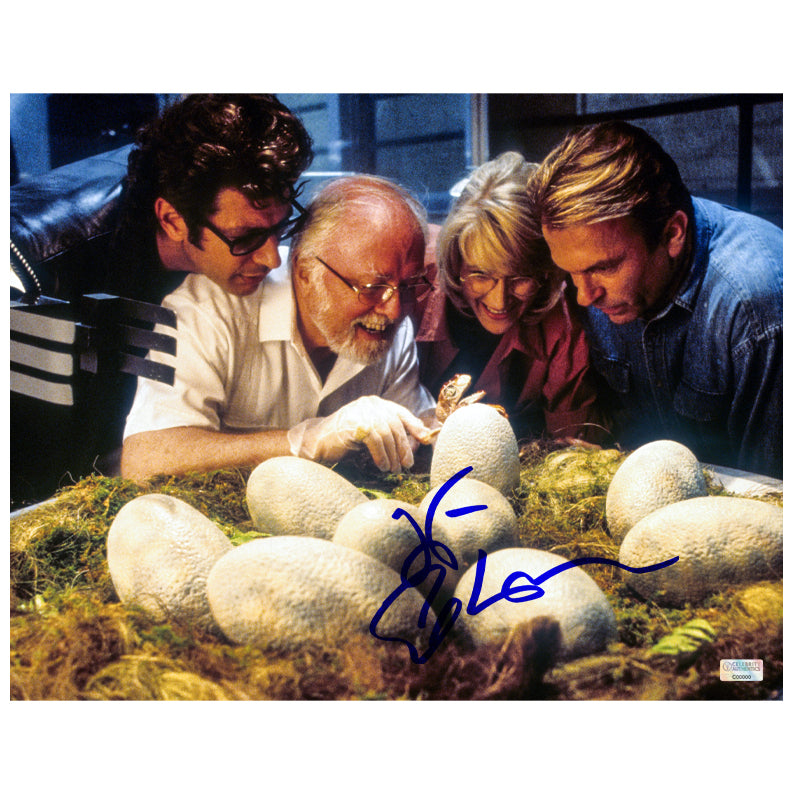Laura Dern, Jeff Goldblum, Sam Neill Autographed 1993 Jurassic Park Hatchery 11x14 Photo Pre-Order