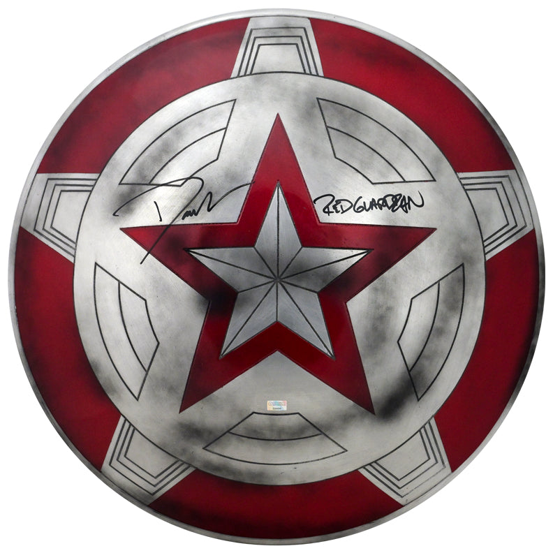 David Harbour Autographed Marvel Alexei Shostakov 1:1 Scale Metal Shield with Red Guardian Inscription