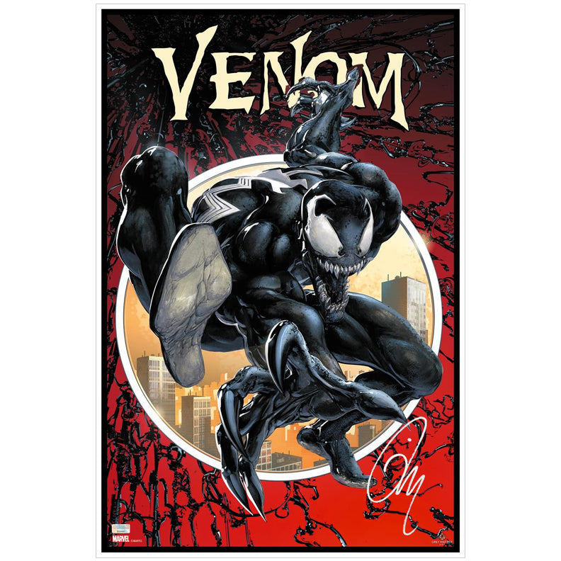 Tom Hardy Autographed Venom #1 16x24 Red Variant Fine Art Giclee Print by Clayton Crain