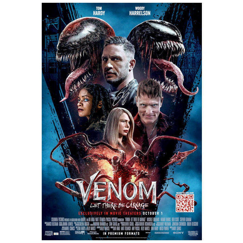 Tom Hardy Autographed 2021 Venom: Let There Be Carnage Original 27x40 Double-Sided Final Movie Poster