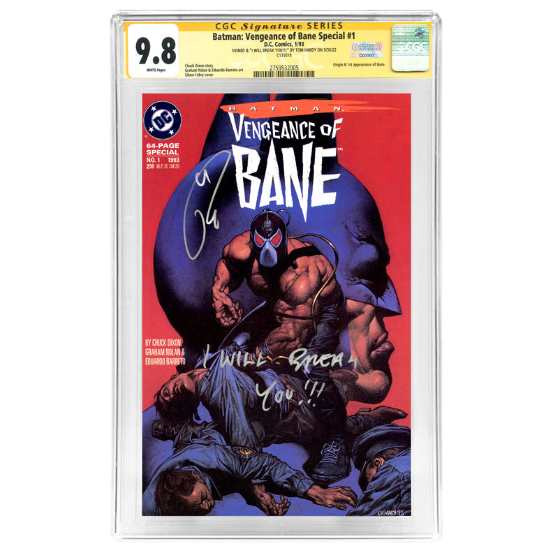Tom Hardy Autographed 1993 Batman: Vengeance of Bane Special #1 CGC SS ...