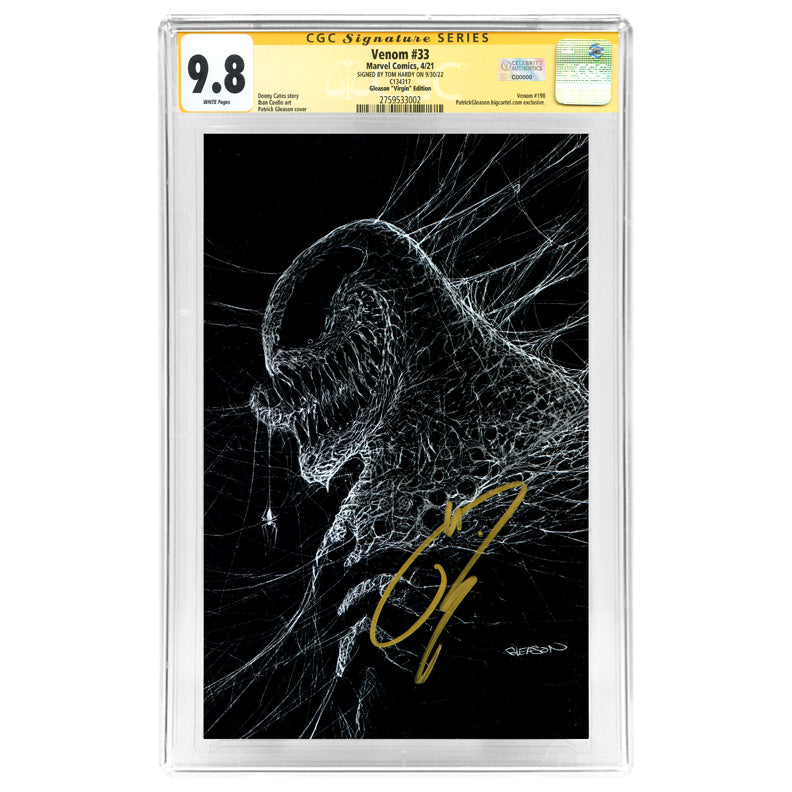 Tom Hardy Autographed 2021 Venom #33 Gleason 'Virgin' Edition CGC SS 9.8 (mint)