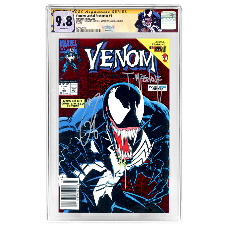 Tom Hardy Autographed 1993 Venom: Lethal Protector #1 CGC SS 9.8 (mint)