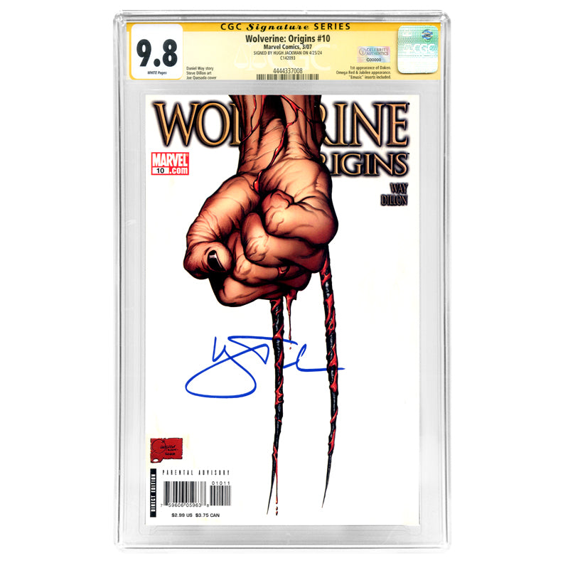 Hugh Jackman Autographed 2007 Wolverine Origins #10 CGC Quesada Cover CGC SS 9.8