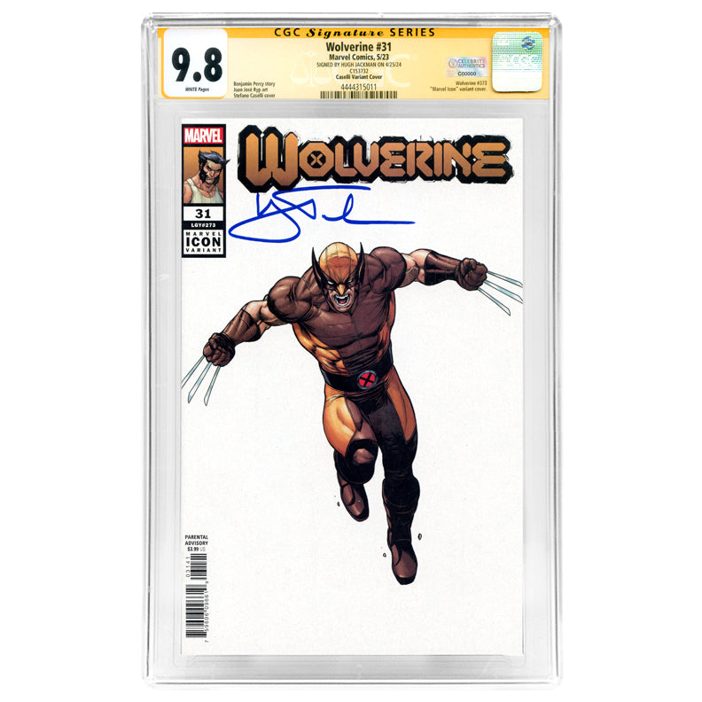 Hugh Jackman Autographed 2023 Wolverine #31 Stafano Caselli Variant Cover CGC SS 9.8