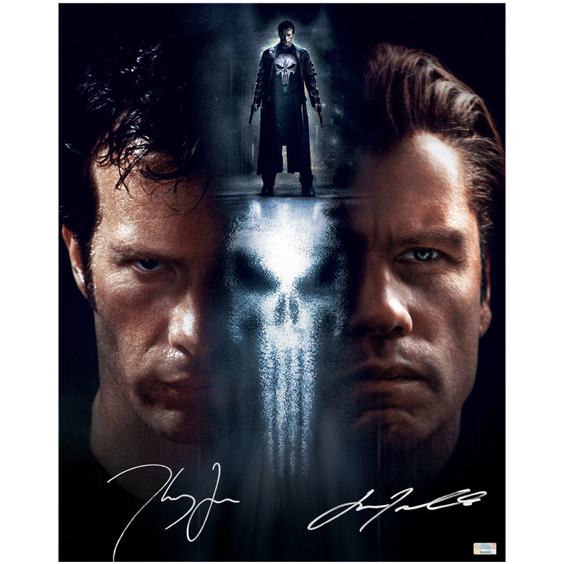 Thomas Jane and John Travolta Autographed 2004 The Punisher Frank Castle 16x20 Photo