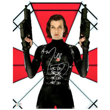 Load image into Gallery viewer, Milla Jovovich Autographed 2012 Resident Evil: Retribution Umbrella Corp 11x14 Photo