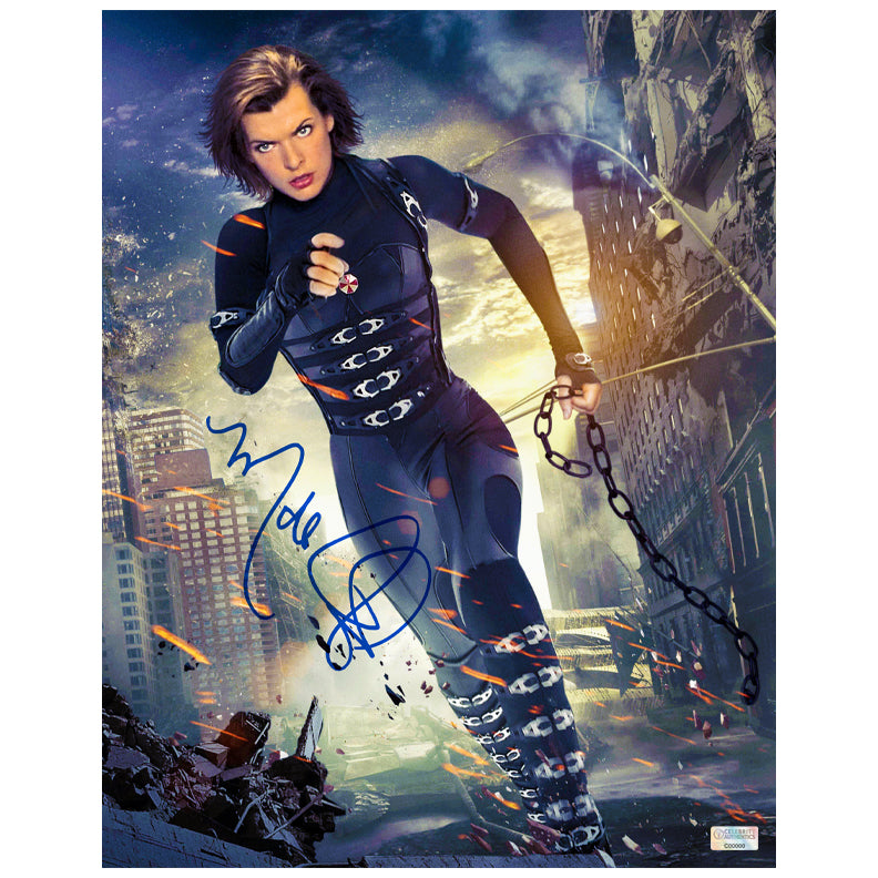 Milla Jovovich Autographed 2012 Resident Evil: Retribution Pursuit 11x14 Photo