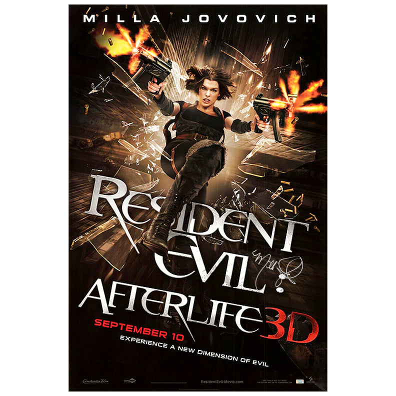 Milla Jovovich Autographed 2010 Resident Evil: Afterlife 27x40 Double Sided Original A Movie Poster