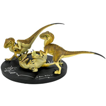Load image into Gallery viewer, Sam Neill, Jeff Goldblum, Laura Dern Autographed Jurassic Park Crash McCreery&#39;s Baby Raptors Statue