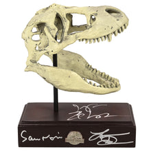 Load image into Gallery viewer, Laura Dern, Jeff Goldblum, Sam Neill Autographed 1993 Jurassic Park T-Rex Resin Replica Skull