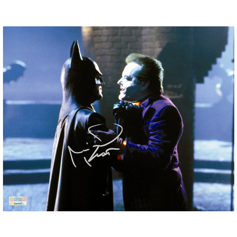 Michael Keaton Autographed 1989 Batman Joker 8x10 Scene Photo