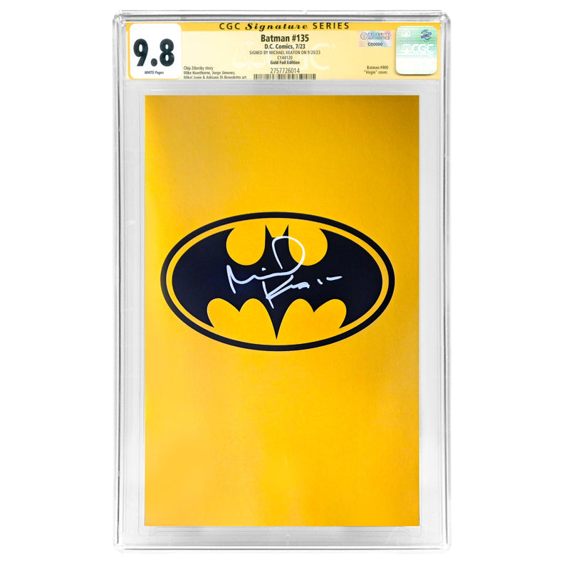 Michael Keaton Autographed 2023 Batman #135 Gold Foil Virgin Variant C Celebrity Authentics Michael Keaton Autographed 2023 Batman #135 Gold Foil Virgin Variant C Celebrity Authentics