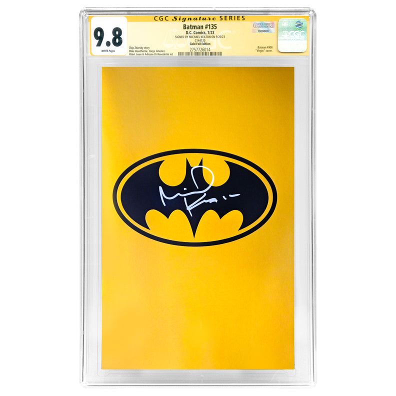 Michael Keaton Autographed 2023 Batman #135 Gold Foil Virgin Variant Cover CGC SS 9.8