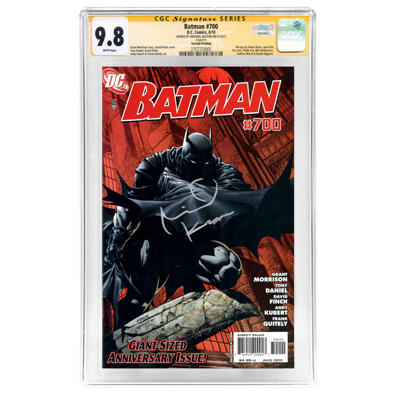 Michael Keaton Autographed 2010 Batman #700 2nd Print CGC SS 9.8