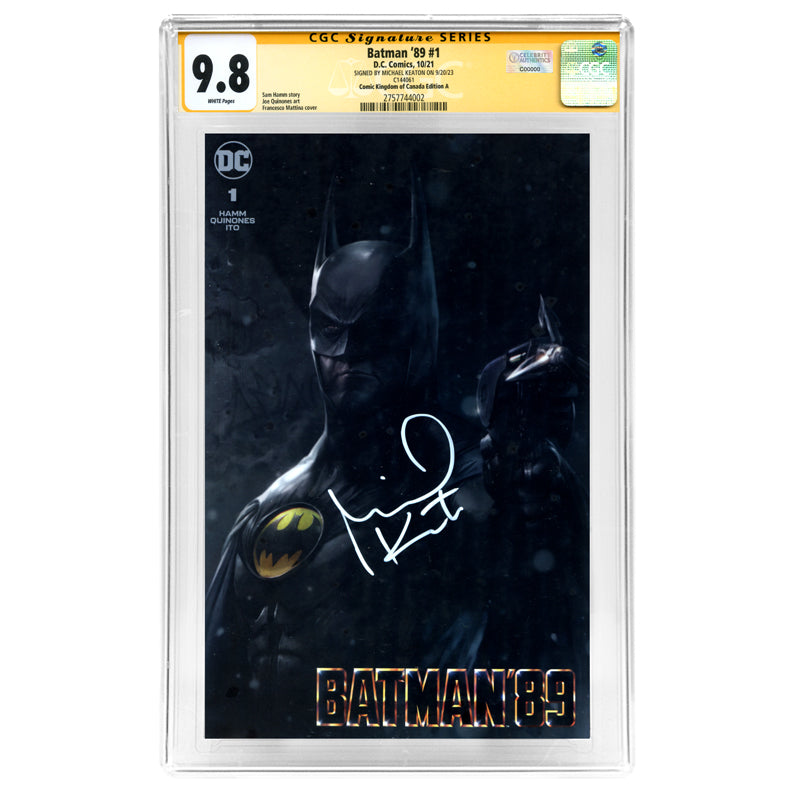 Michael Keaton Autographed 2021 Batman '89 #1 Francesco Mattina Variant Cover CGC SS 9.8