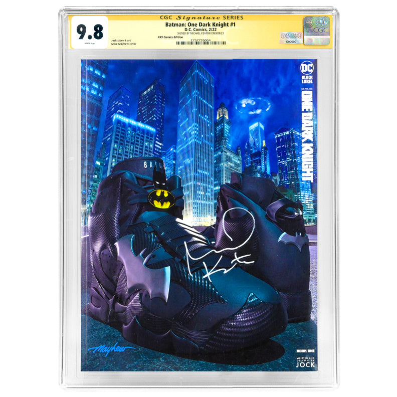 Michael Keaton Autographed 2022 Batman One Dark Knight #1 Mike Mayhew Variant Cover CGC SS 9.8