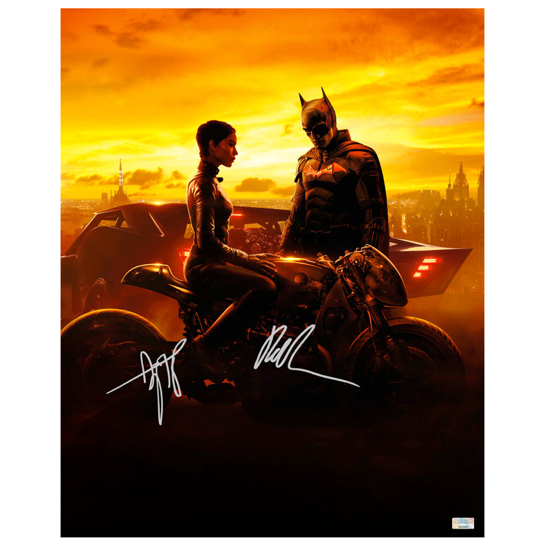 Robert Pattinson, Zoe Kravitz Autographed 2022 The Batman Gotham's Defenders 16x20 Photo