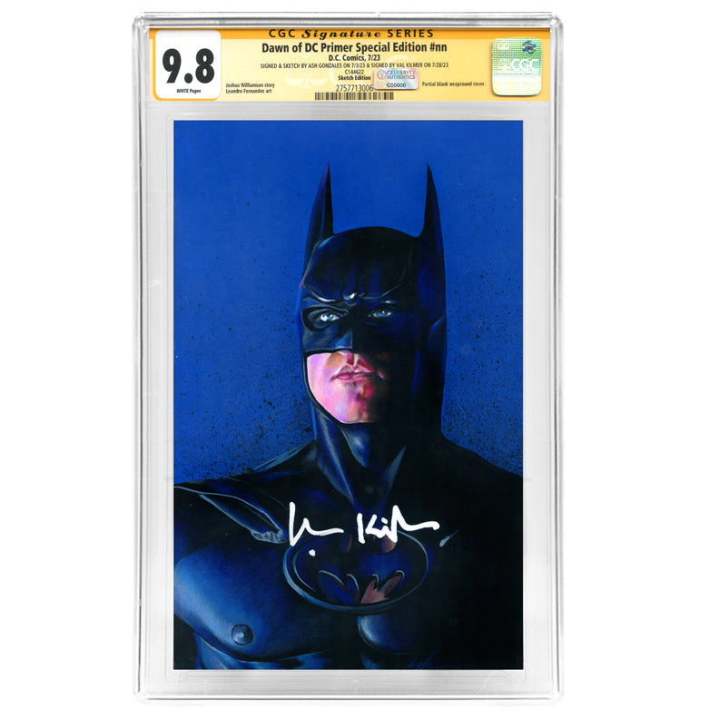 Val Kilmer Autographed 2023 Dawn of Primer Special Edition #nn Batman Ash Gonzalez Original Painted Cover CGC SS 9.8