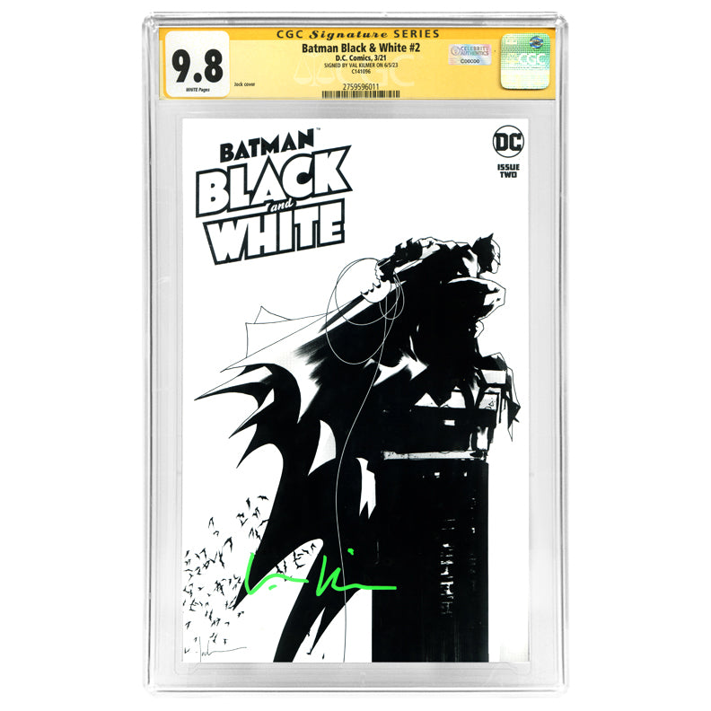 Val Kilmer Autographed 2021 Batman Black & White #2 Jock Cover CGC SS 9.8