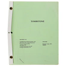 Load image into Gallery viewer, Val Kilmer Production Used 1993 Tombstone 6th Draft Shooting Script