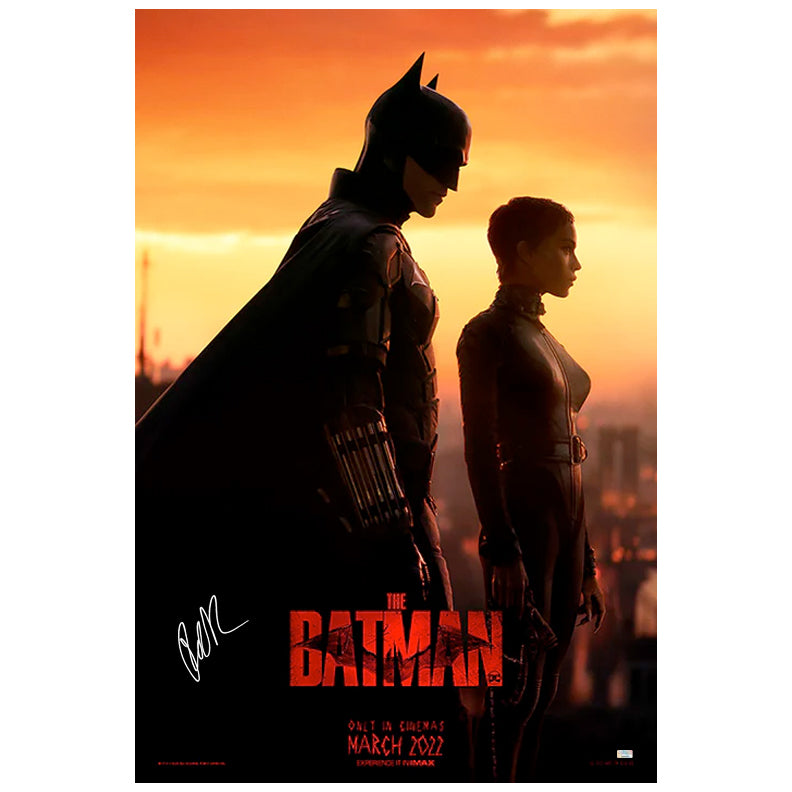 Robert Pattinson, Zoë Kravitz Autographed 2022 The Batman Original 27x40 Double-Sided Movie Poster C Pre-Order