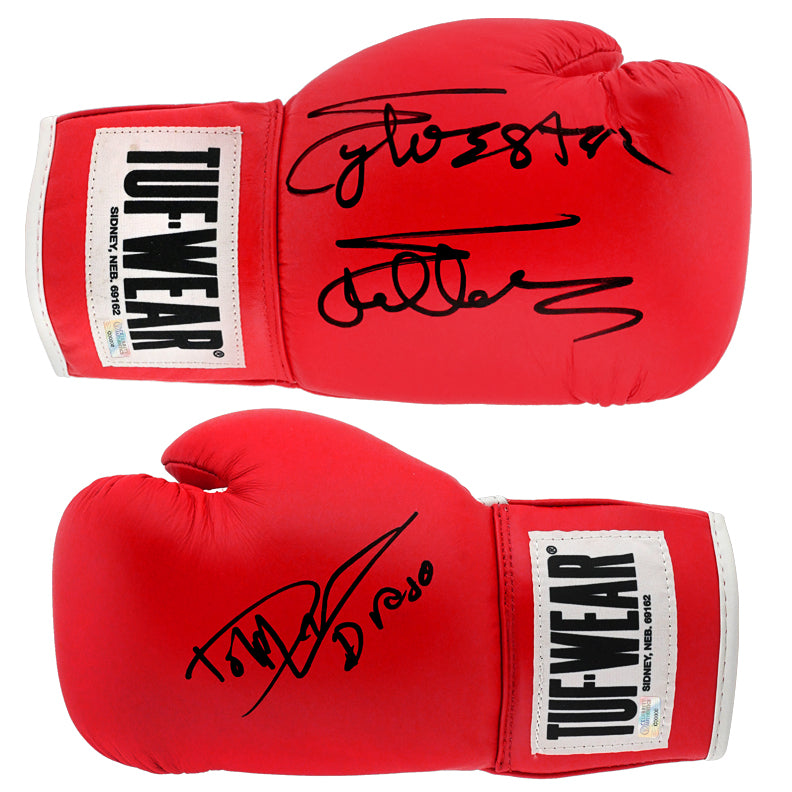 Sylvester Stallone, Dolph Lundgren Autographed Rocky Tuf Wear Boxing Glove Set