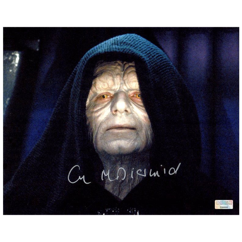 Ian McDiarmid Autographed Star Wars Emperor Palpatine 8x10 Close up Photo