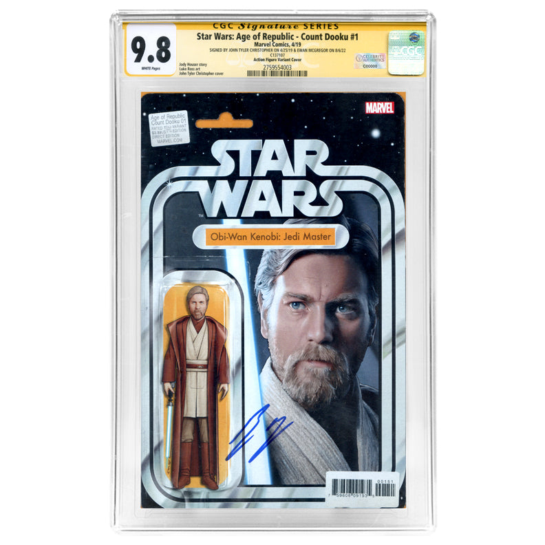 Ewan McGregor Autographed 2019 Star Wars Age of Republic Count Dooku #1 Action Figure Variant CGC SS 9.8