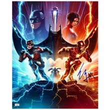 Load image into Gallery viewer, Sasha Calle, Ezra Miller Autographed 2023 The Flash World&#39;s Collide Flash, Supergirl, Batman 11x14 Photo Pre-Order