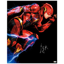 Load image into Gallery viewer, Ezra Miller Autographed 2017 Justice League The Flash Scarlet Speedster 16x20 Photo