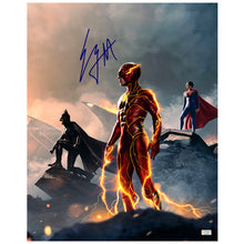 Load image into Gallery viewer, Sasha Calle, Ezra Miller Autographed 2023 The Flash Heroes Flash, Supergirl, Batman 16x20 Photo Pre-Order
