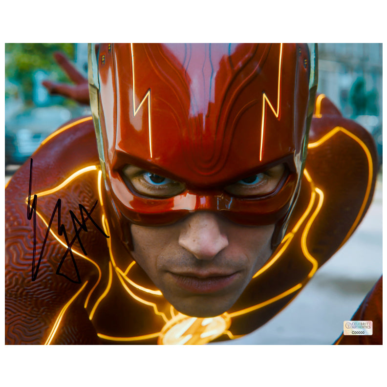 Ezra Miller Autographed 2023 The Flash Starting Line 8x10 Photo