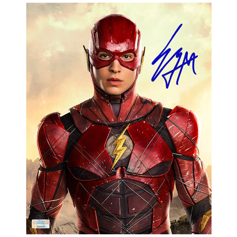 Ezra Miller Autographed 2021 Justice League The Flash 8x10 Photo