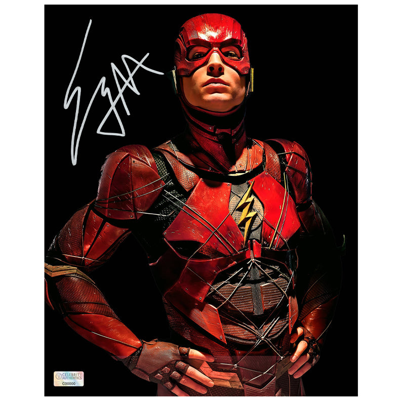 Ezra Miller Autographed 2021 Justice League 8x10 The Flash Photo