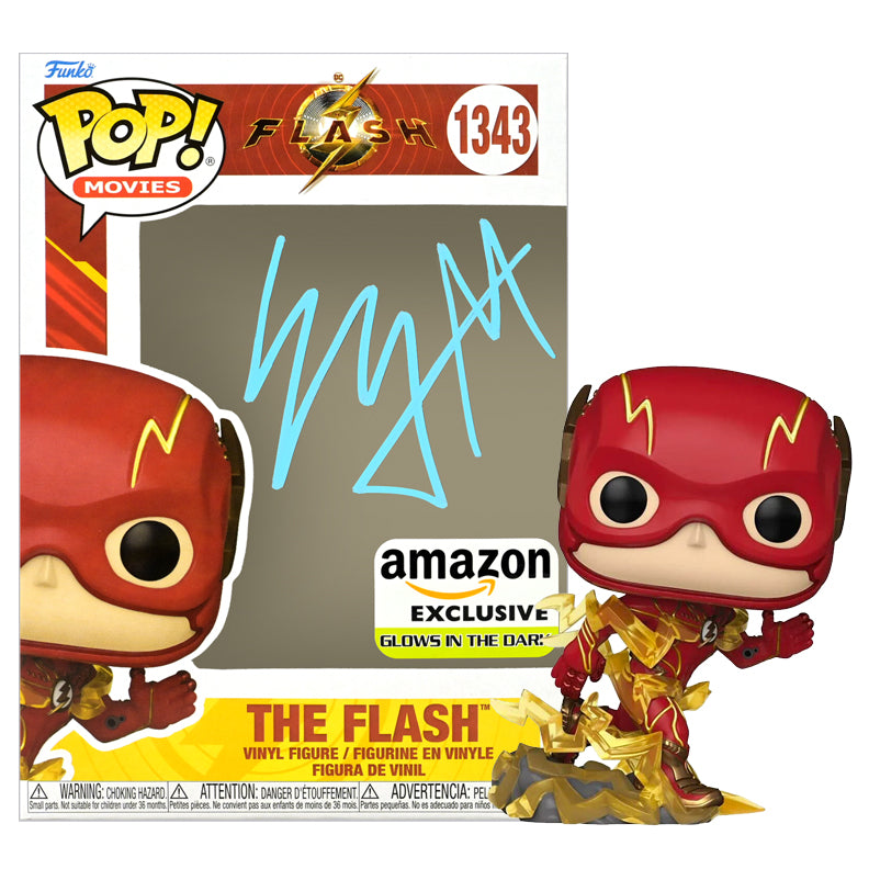 Ezra Miller Autographed The Flash #1343 Amazon Exclusive POP! Vinyl Figure