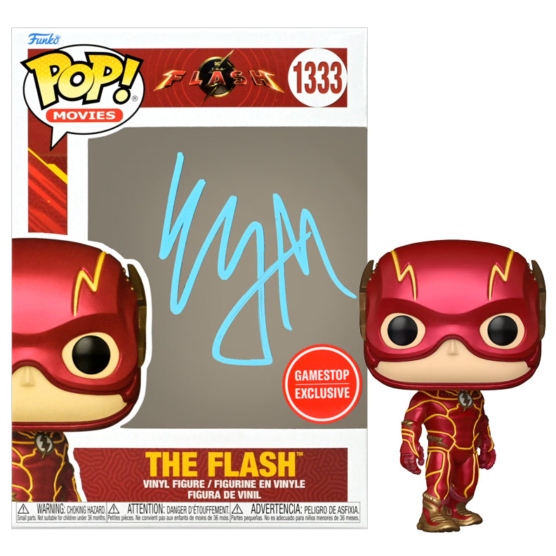 Ezra Miller Autographed The Flash #1333 GameStop Exclusive POP! Vinyl Figure