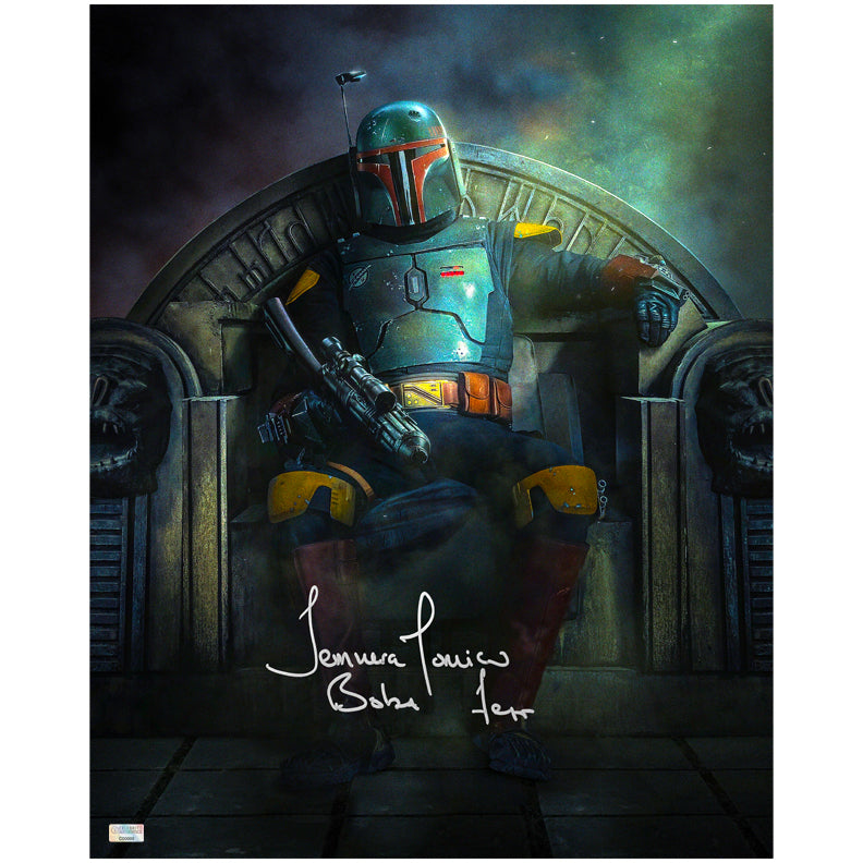 Temuera Morrison Autographed Star Wars The Book of Boba Fett The Throne 16x20 Photo